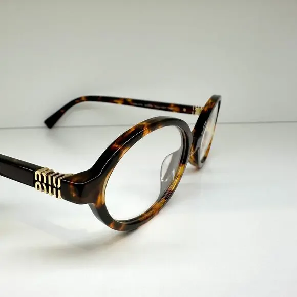 NEW MIU MIU Womens Eyeglasses Brown Oval Full Rim Frames 50-18mm Rx-able Womens - Picture 3 of 7